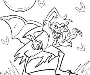 Coloriage Vampire ail&eacute; effrayant