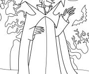 Coloriage Vampire de Halloween style dessin anim&eacute;