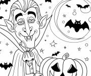 Coloriage Vampire drole de Halloween