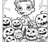 Coloriage Zombie Halloween