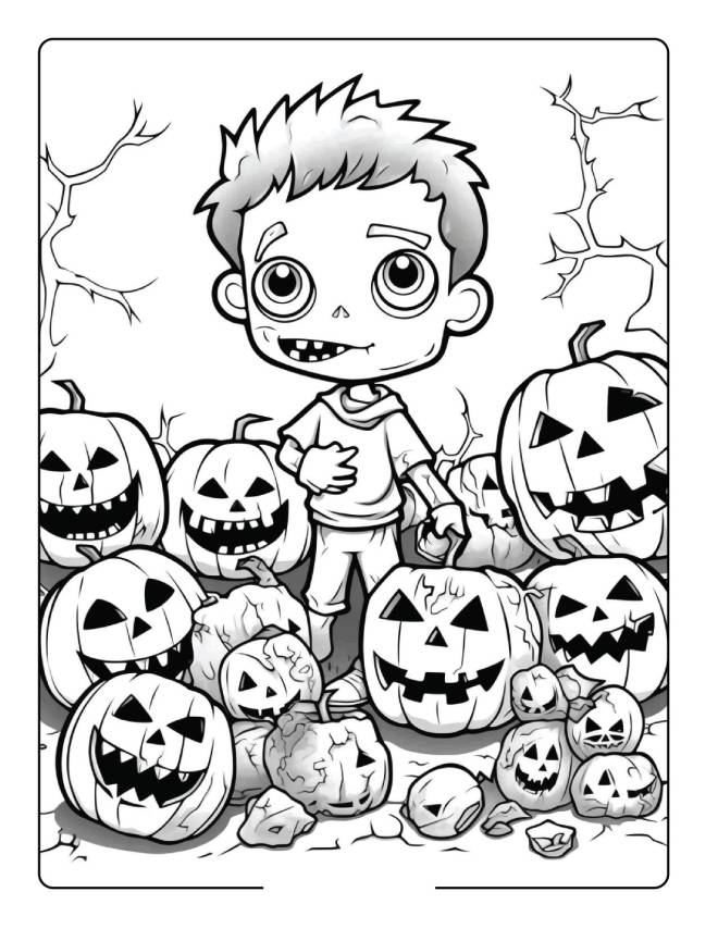 Coloriage et dessins gratuits Zombie Halloween à imprimer