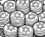Coloriage argent de hanoucca