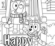 Coloriage Bluey Hanukkah