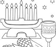 Coloriage Carte de la f&ecirc;te Hanoucca