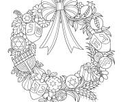 Coloriage Couronne pendant le Hanocca
