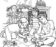 Coloriage Enfants s'amusant pendant le hanoucca