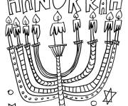 Coloriage Hanoucca au crayon