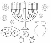 Coloriage Hanoucca festif
