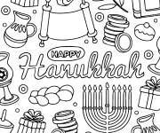 Coloriage Hanoucca f&ecirc;te magique