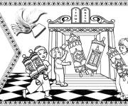 Coloriage Hanoucca ou les enfants s'amusent