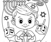 Coloriage Hanoucca pour les enfants mignons