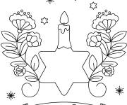 Coloriage Hanoukka avec les symboles juifs