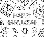 Coloriage Hanoukka en vecteur pour ados