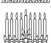 Coloriage Hanoukka Menorah styl&eacute;