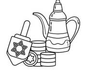 Coloriage et dessins gratuit Hanoukkah en noir et blanc cp à imprimer