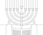 Coloriage Hanoukkah Rouleau de la Torah