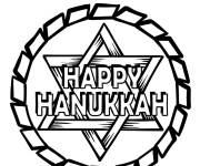 Coloriage Hanukkah dans un cercle de David