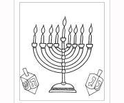 Coloriage et dessins gratuit Hanukkah et dreidles petite section à imprimer