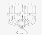 Coloriage et dessins gratuit Hanukkah et l'&eacute;toile de David ps à imprimer