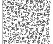 Coloriage Je trouve les &eacute;l&eacute;ments de hanoucca