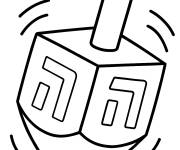 Coloriage Jeu de toupie pour les enfants de Hanoucca