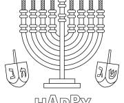 Coloriage Joyeuse f&ecirc;te juive Hanoucca