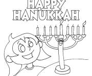 Coloriage Joyeux hanoucca pour les &eacute;coliers