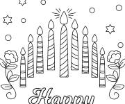 Coloriage Joyeux Hanoukka avec les bougies cp
