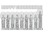 Coloriage Joyeux Hanoukka avec les huit bougies