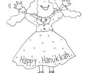 Coloriage et dessins gratuit Joyeux hanoukkah pour filles à imprimer