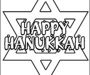 Coloriage et dessins gratuit Joyeux hanoukkah sur l'&eacute;toile de david à imprimer