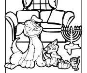 Coloriage Les animaux c&eacute;l&egrave;brent le Hanoucca