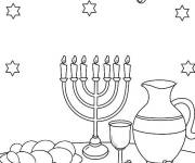 Coloriage Lumi&egrave;re et amour de hanoucca
