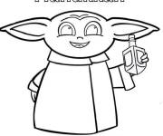 Coloriage Ma&icirc;tre Yoda pendant le hanoucca