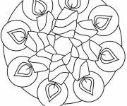 Coloriage Mandala bougies de hanoucca