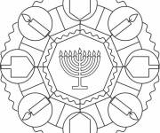 Coloriage Mandala hanoucca facile