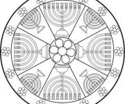 Coloriage Mandala hanoucca simple