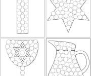 Coloriage Marqueur de points de Hanoukka