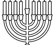 Coloriage Menorah de Hanouccaavec Bougies