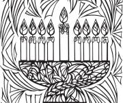 Coloriage menorah de Hanoukka cmp