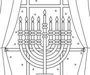 Coloriage Menorah sur la fen&ecirc;tre