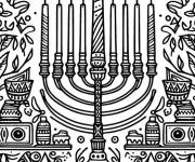 Coloriage Menorah zentangle