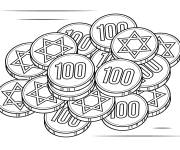 Coloriage Monnaie avec &eacute;toiles de favid