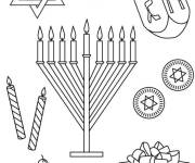 Coloriage Motifs sur le the me de la f&ecirc;te hanoucca