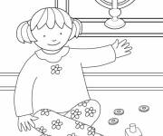 Coloriage petite fille assises pr&eacute;s de medorah