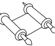 Coloriage et dessins gratuit Rouleau de la Torah facile à imprimer