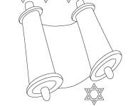 Coloriage Rouleau de la Torah pour un joyeux Hanoucca