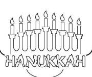 Coloriage Saint menorah pour hanoukkah