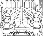 Coloriage Sc&egrave;ne historique de hanoucca
