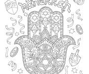 Coloriage Symboles populaire de la Hanoucca
